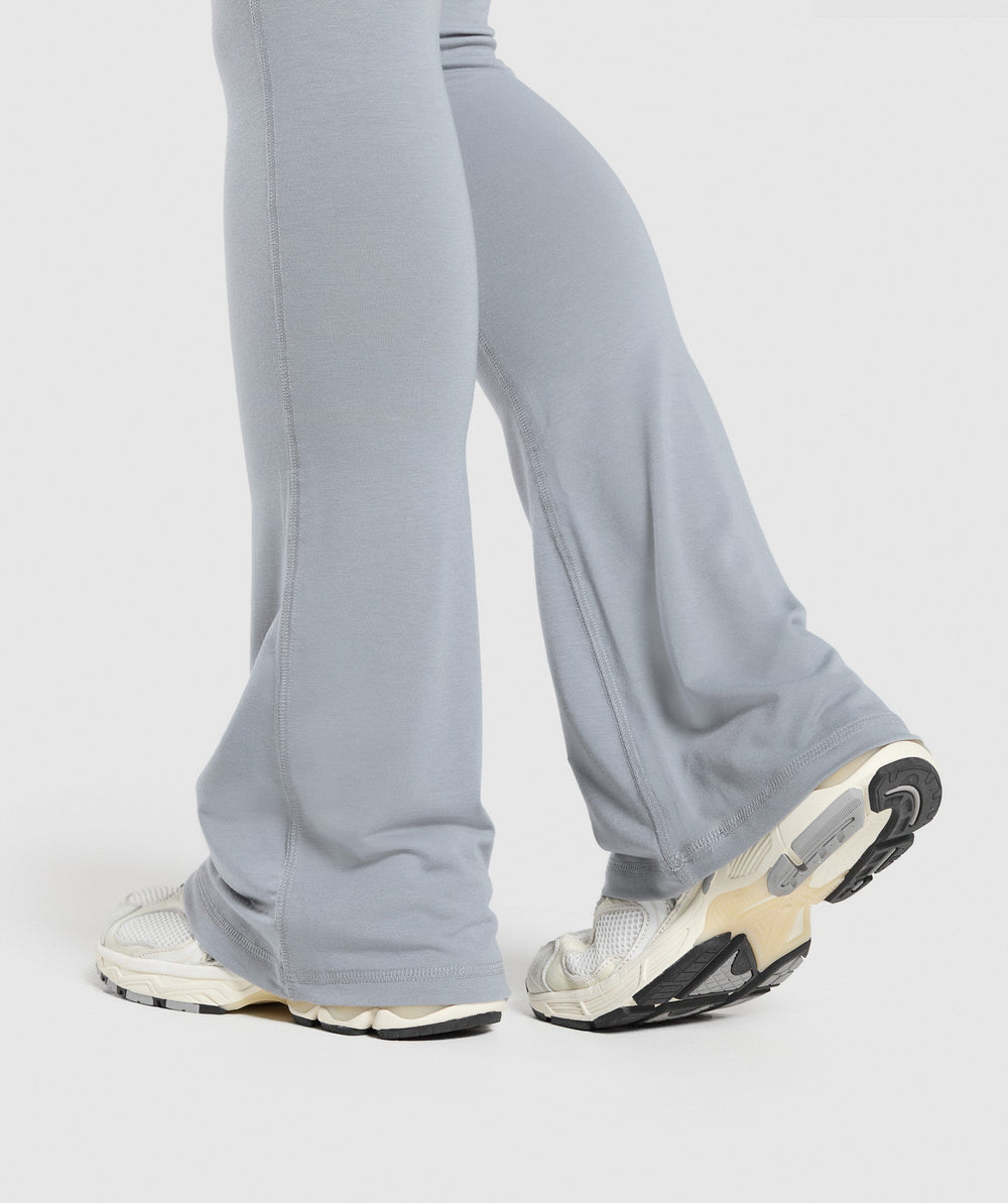 Foldover Flared Leggings Denim Grey