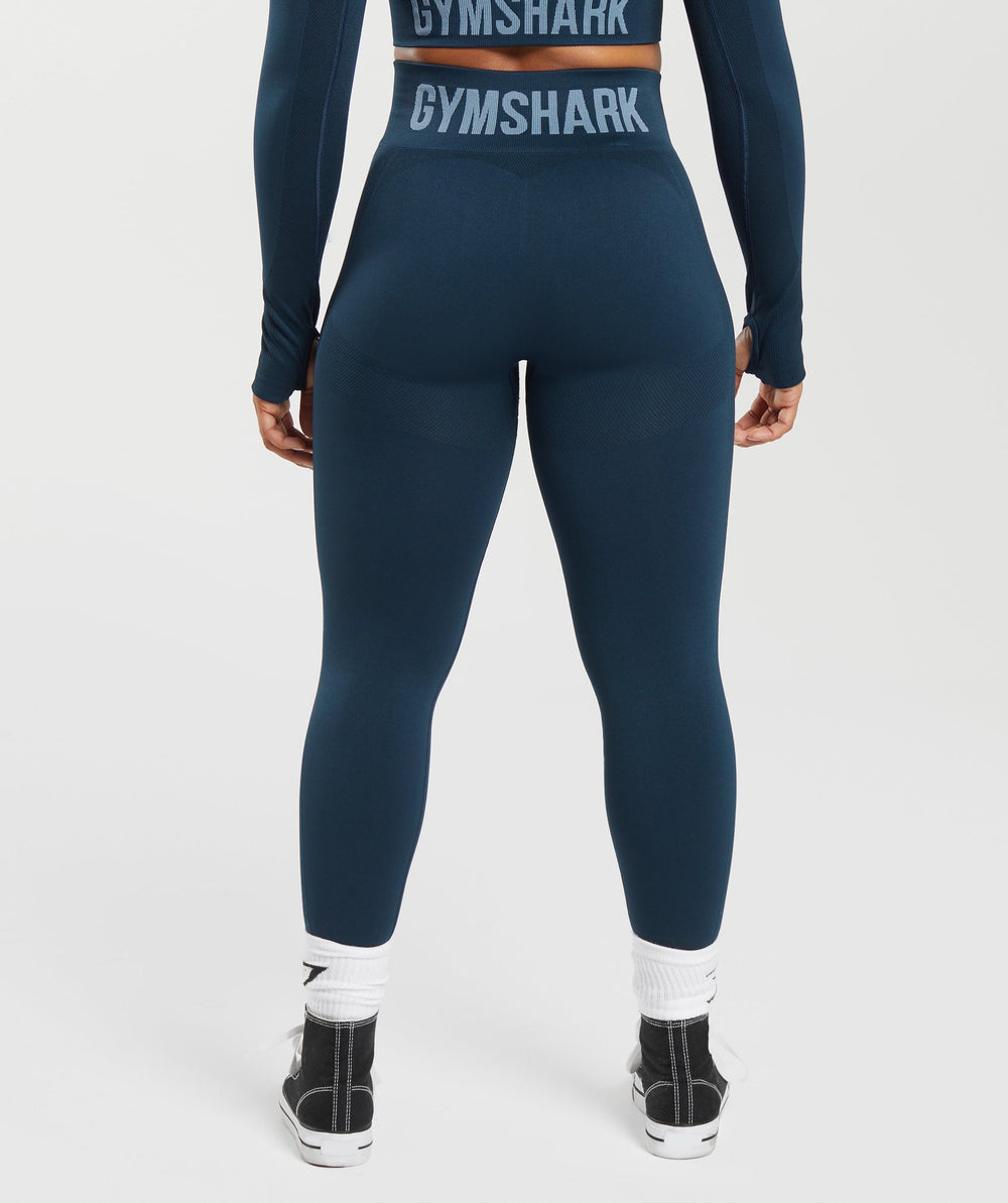 Flex High Waisted Leggings Navy/Denim Blue