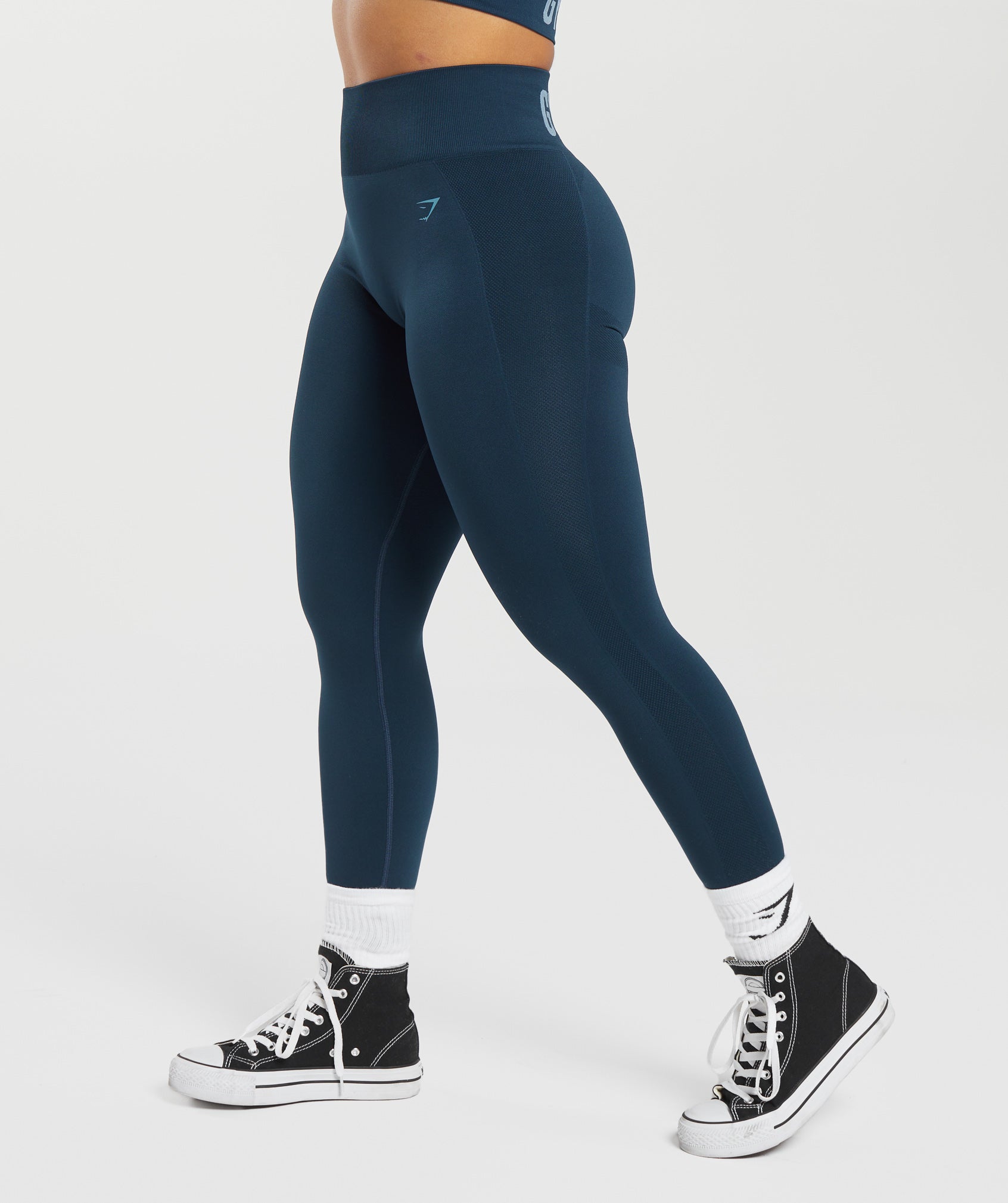 Flex High Waisted Leggings Navy/Denim Blue