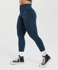Flex High Waisted Leggings Navy/Denim Blue