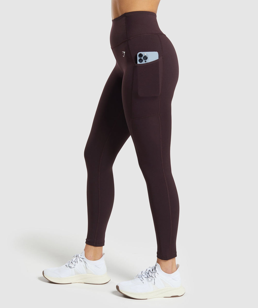 Pocket Leggings Plum Brown