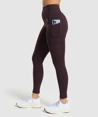 Pocket Leggings Plum Brown