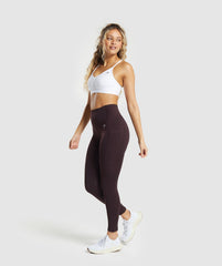 Pocket Leggings Plum Brown