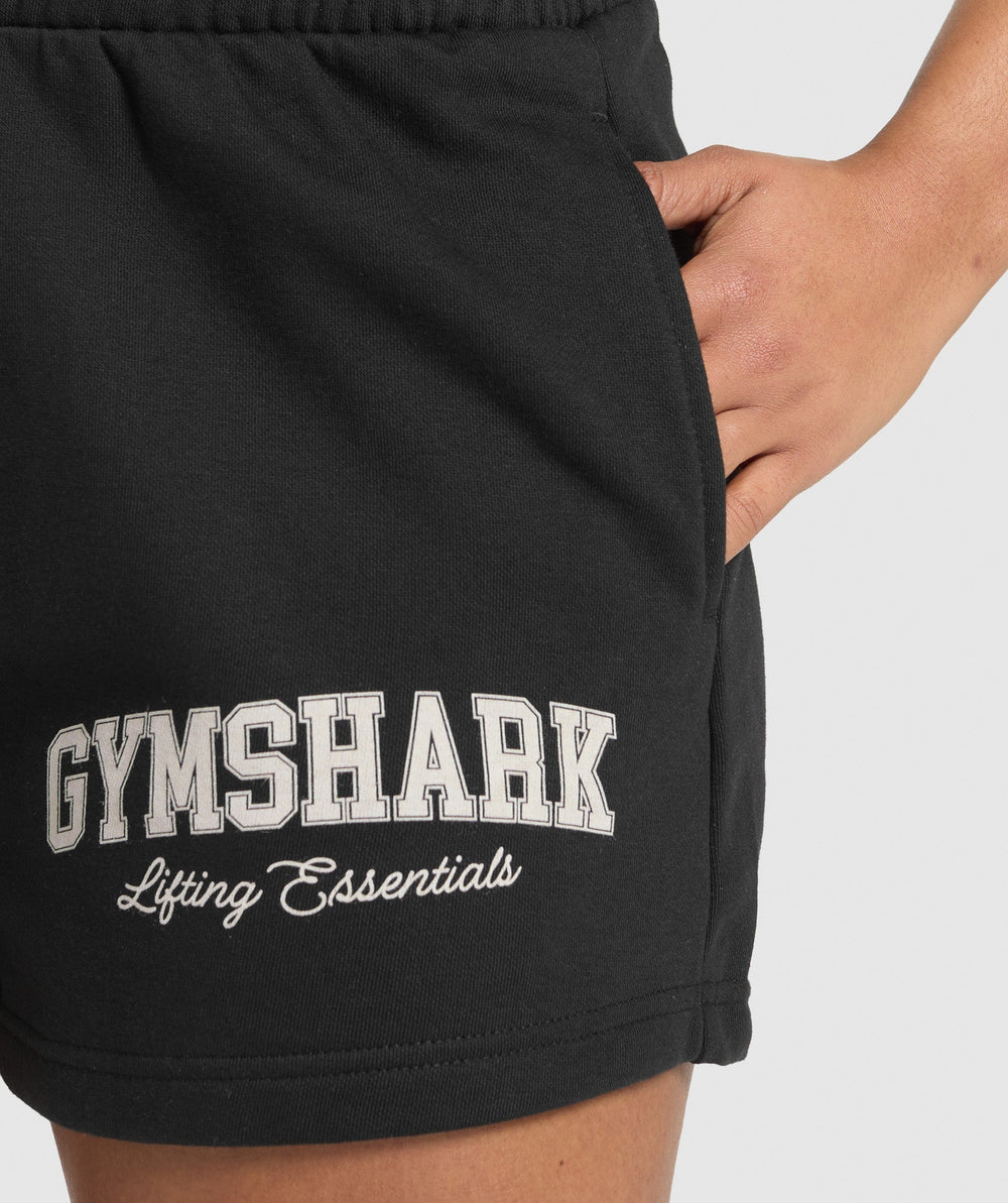 Lifting Essentials Graphic Brushed 4' Shorts Black