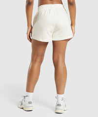 Care Label Graphic Brushed Shorts Soft White