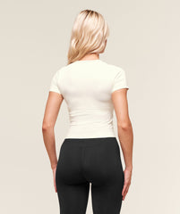 Everyday Seamless Tight Fit Crew Neck Tee Soft White