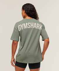 Power Oversized T-Shirt Unit Green/Oat White