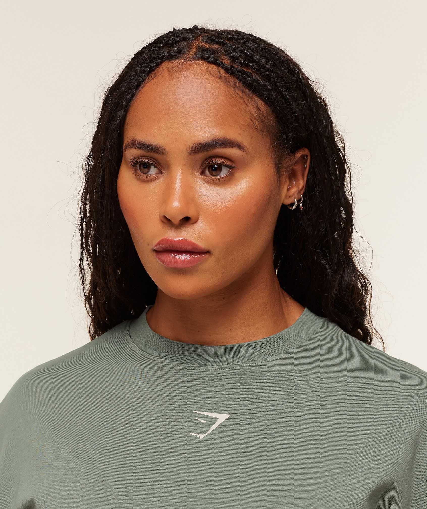 Power Oversized T-Shirt Unit Green/Oat White