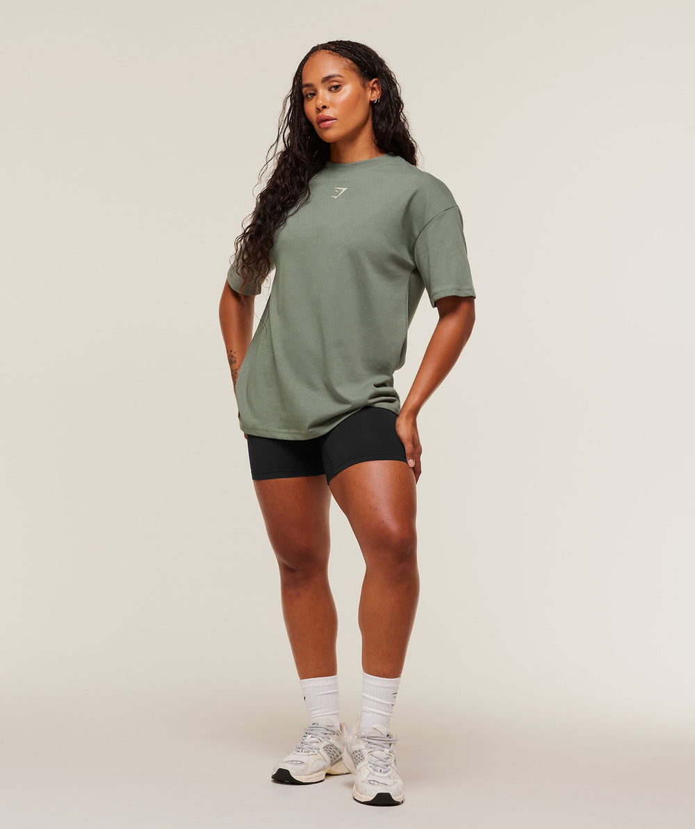 Power Oversized T-Shirt Unit Green/Oat White