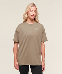 Training Oversized T-Shirt Lifestyle Brown
