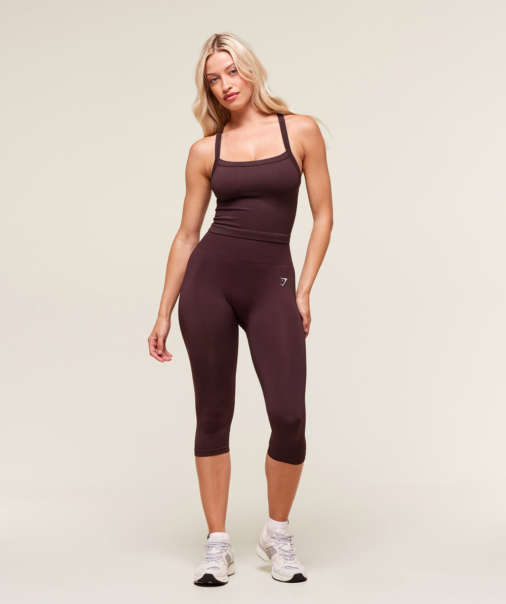 Everyday Seamless Ribbed Midi Top Cherry Purple