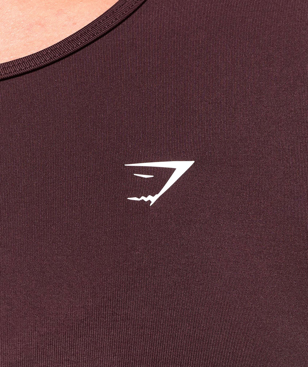 Everyday Seamless Long Sleeve Crop Top Cherry Purple