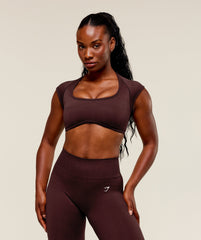 Adapt Fleck x Whitney Short Sleeve Crop Top Cherry Purple/Rich Maroon
