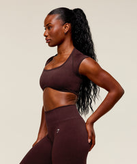 Adapt Fleck x Whitney Short Sleeve Crop Top Cherry Purple/Rich Maroon