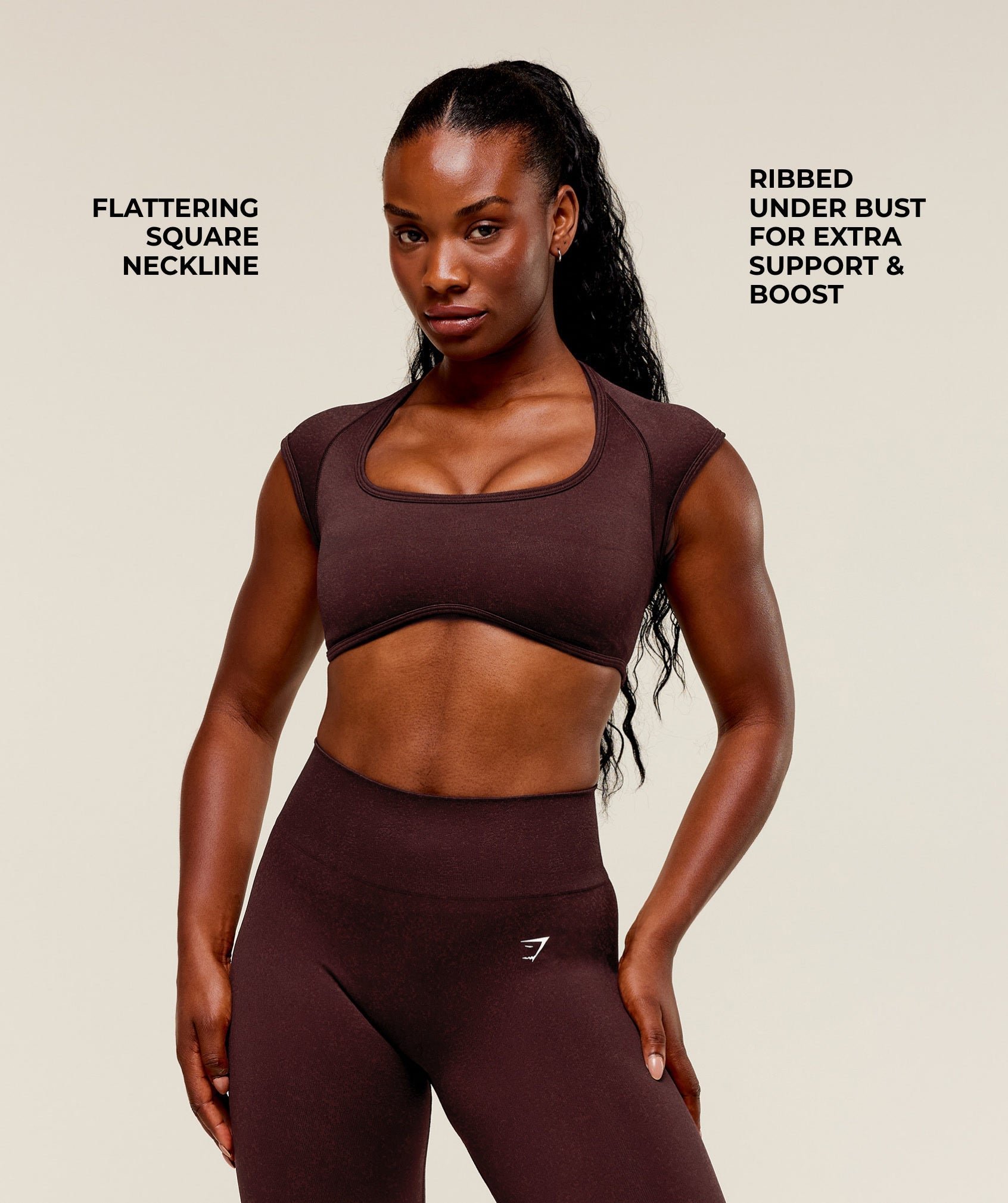 Adapt Fleck x Whitney Short Sleeve Crop Top Cherry Purple/Rich Maroon