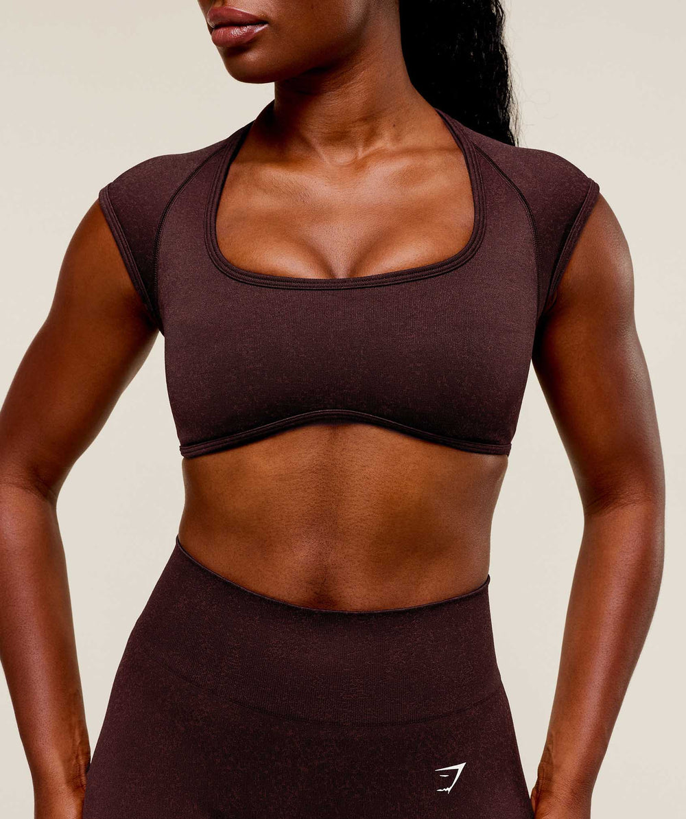 Adapt Fleck x Whitney Short Sleeve Crop Top Cherry Purple/Rich Maroon