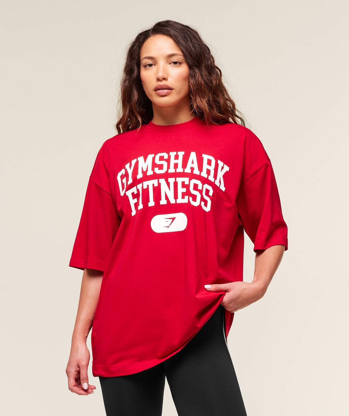 Varsity Graphic Oversized T-shirt Conditioning Red
