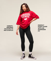 Varsity Graphic Oversized T-shirt Conditioning Red