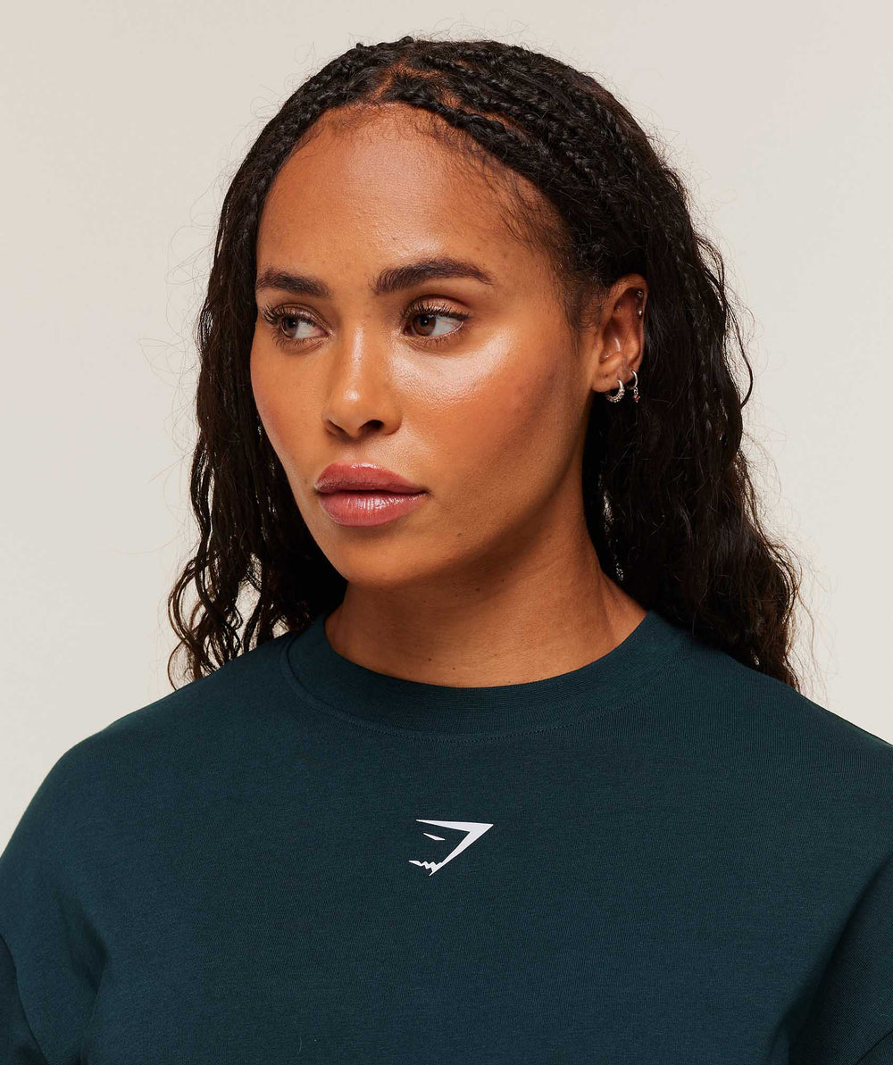 Power Oversized T-Shirt Deep Petrol Blue/Smoke Blue