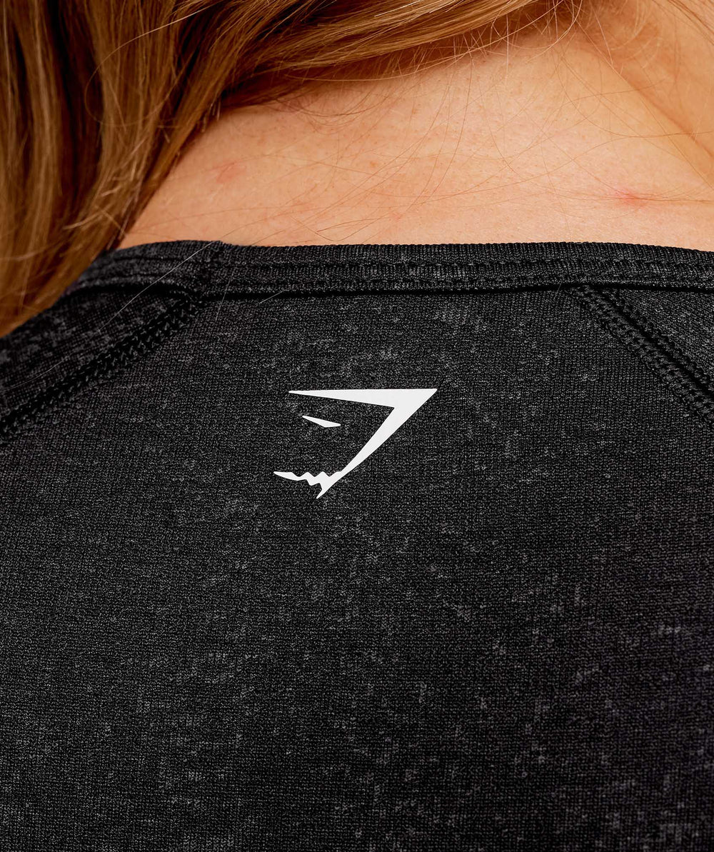 Adapt Fleck x Whitney Short Sleeve Crop Top Black