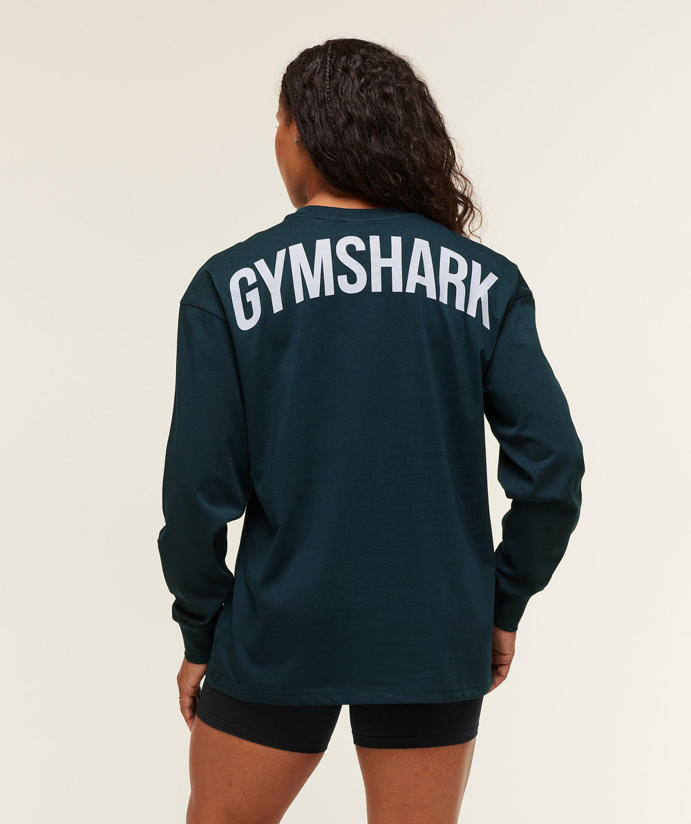 Power Long Sleeve Top Deep Petrol Blue/Smoke Blue