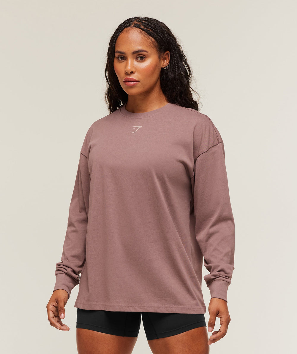 Power Long Sleeve Top Chestnut Pink/Dusk Pink