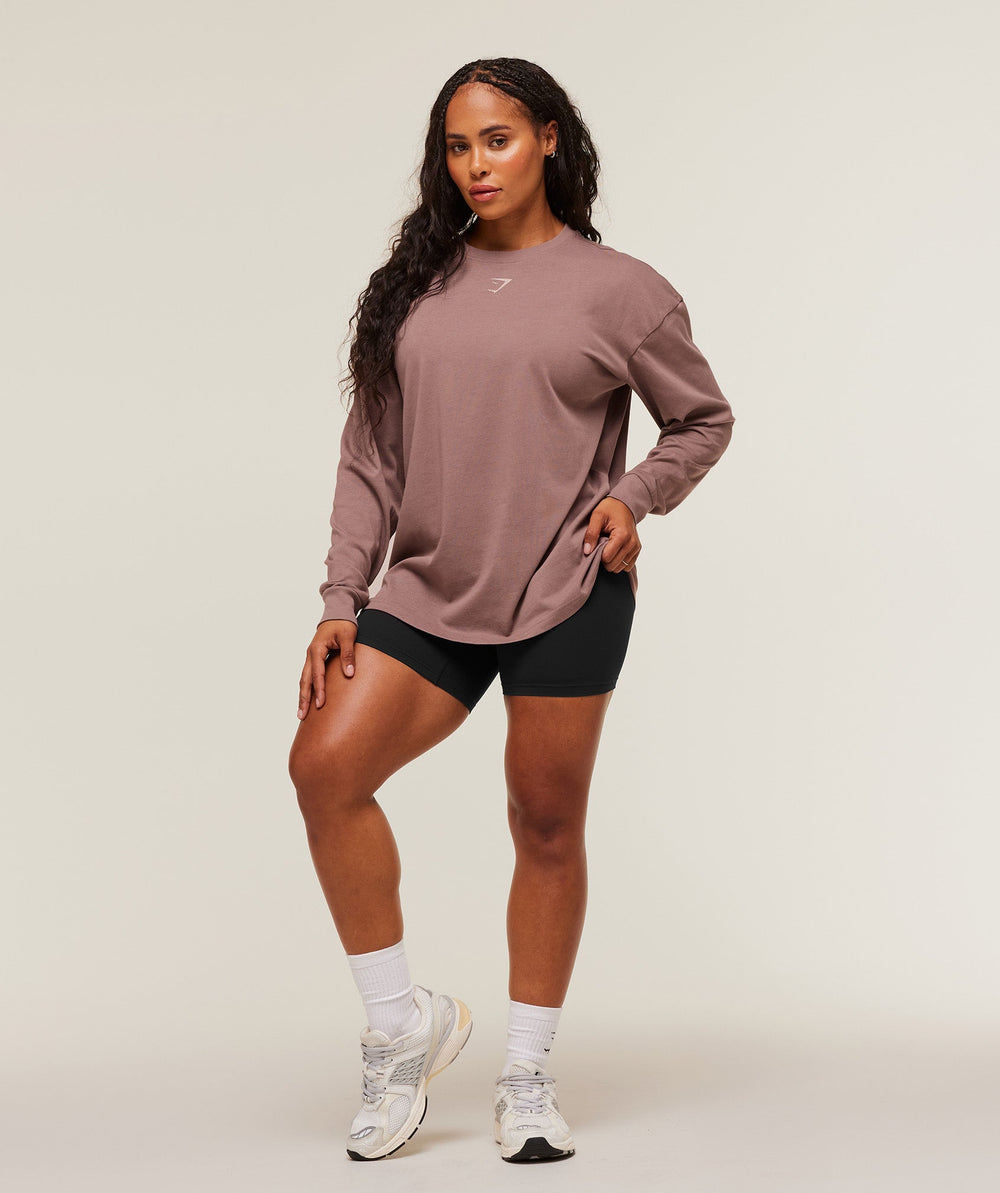 Power Long Sleeve Top Chestnut Pink/Dusk Pink