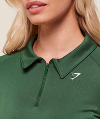 Retro Seamless Midi Polo Classic Green