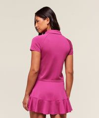 Retro Seamless Midi Polo Winning Pink
