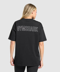 Trace Graphic Oversized T-Shirt Black