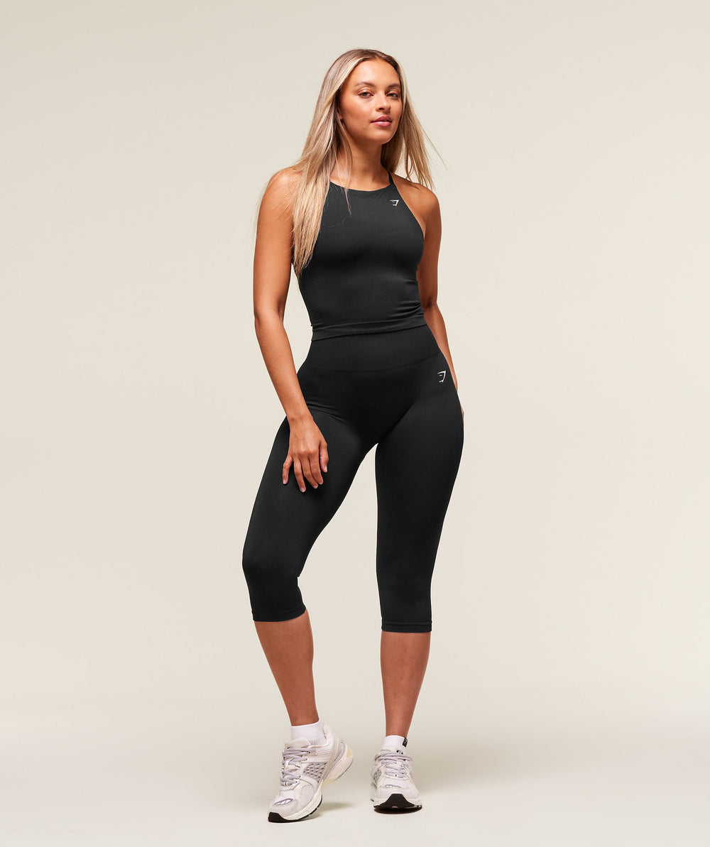 Everyday Seamless Tank With Shelf Black