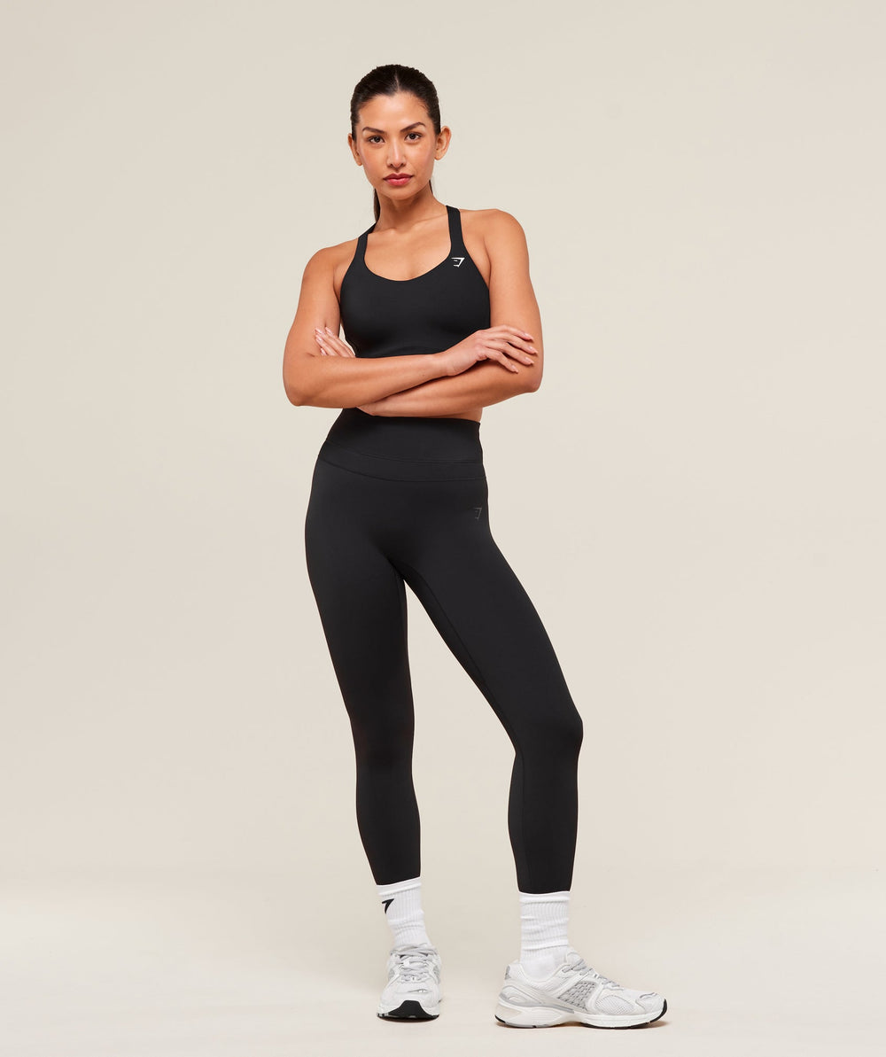 Crossover Strap High Support Sports Bra Black