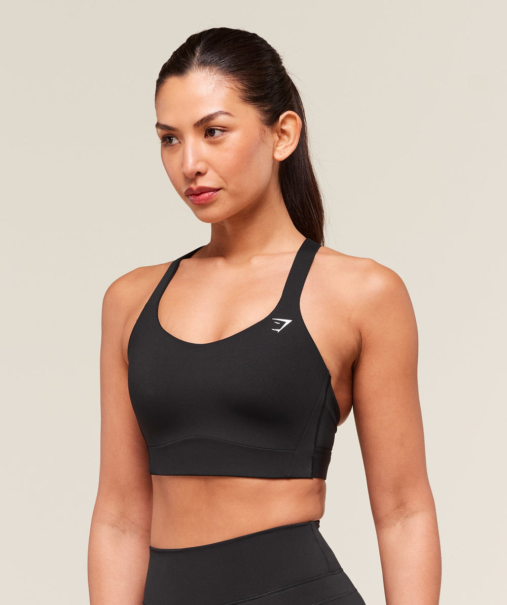 Crossover Strap High Support Sports Bra Black