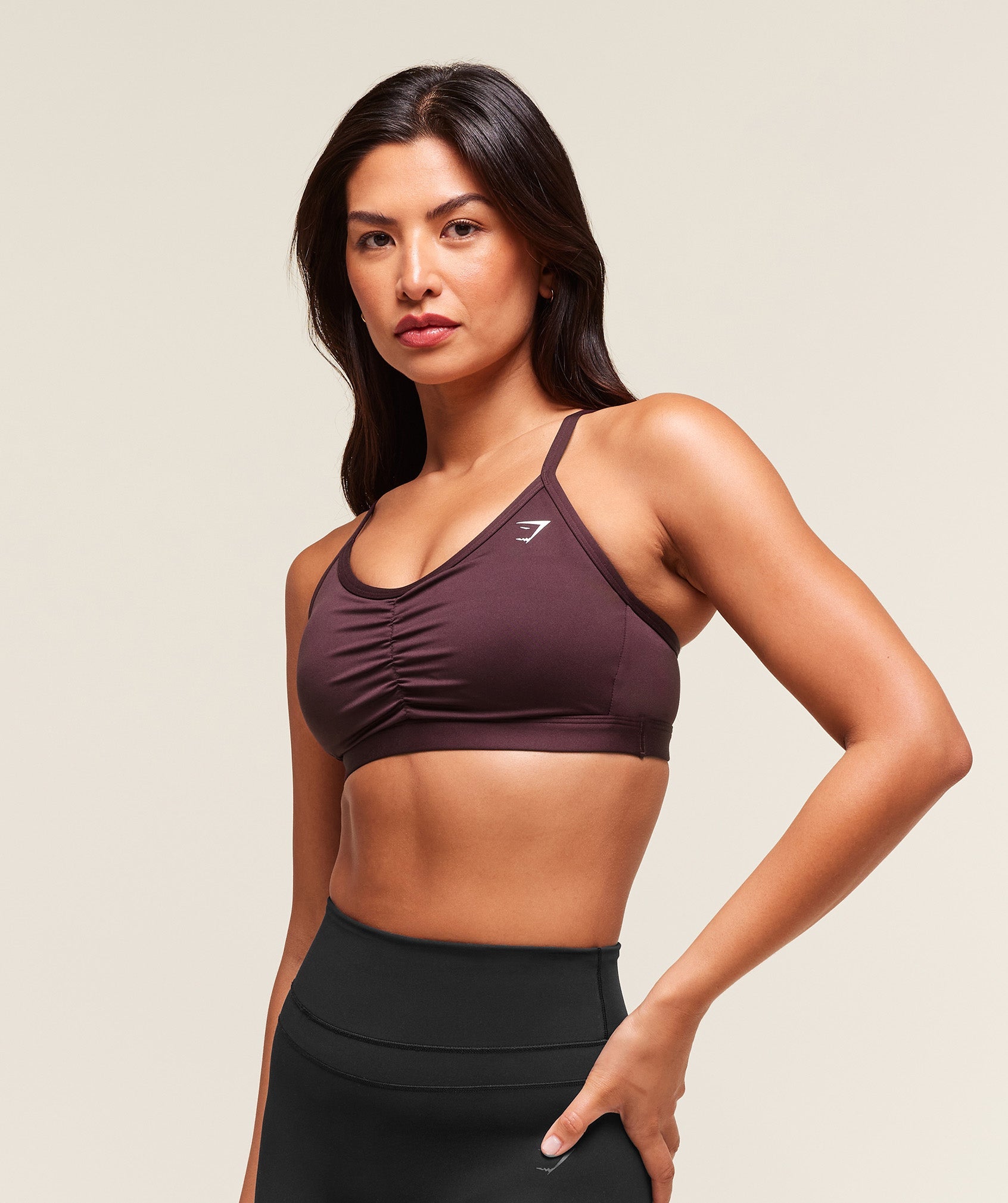 Ruched Sports Bra Cherry Purple