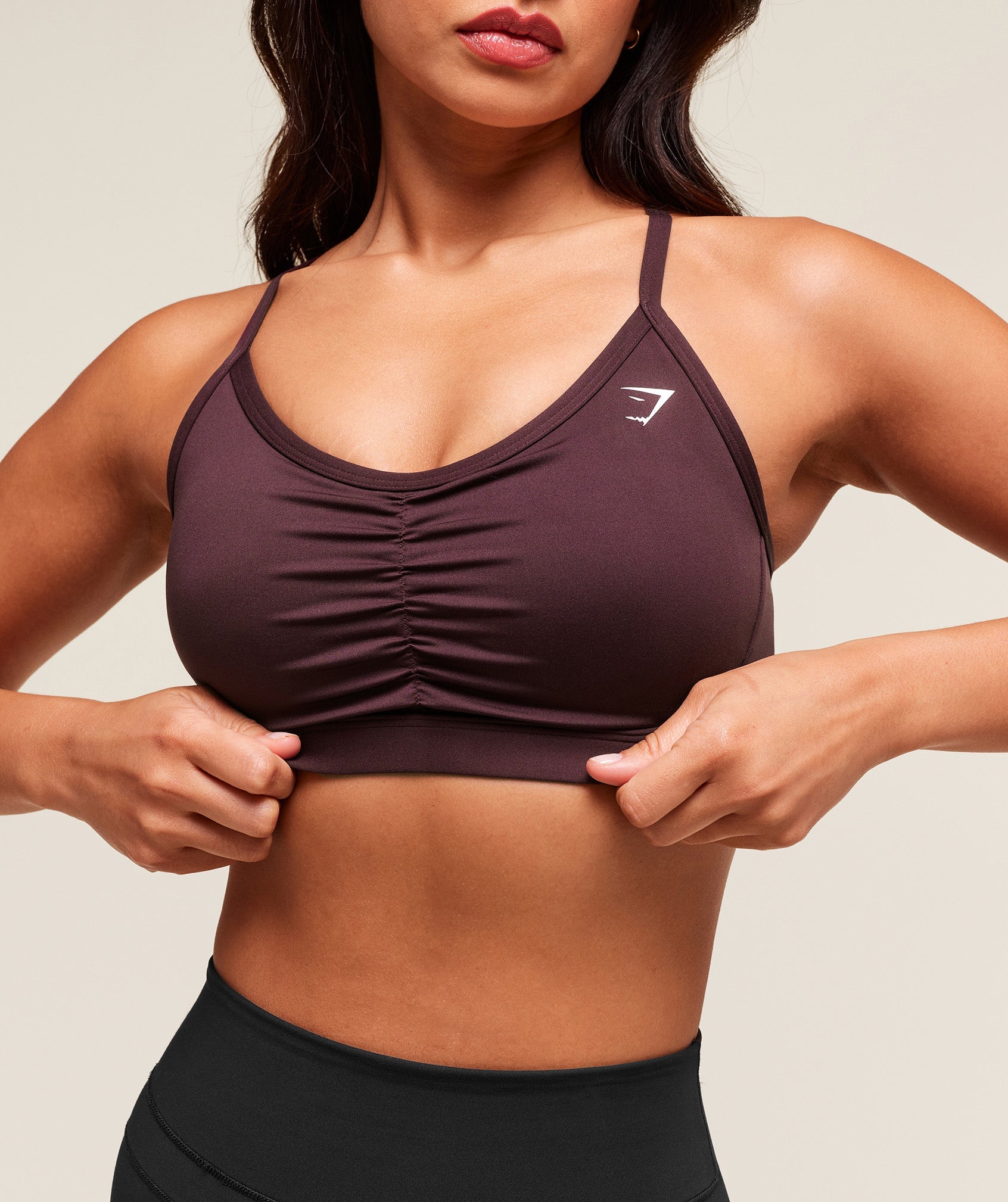 Ruched Sports Bra Cherry Purple