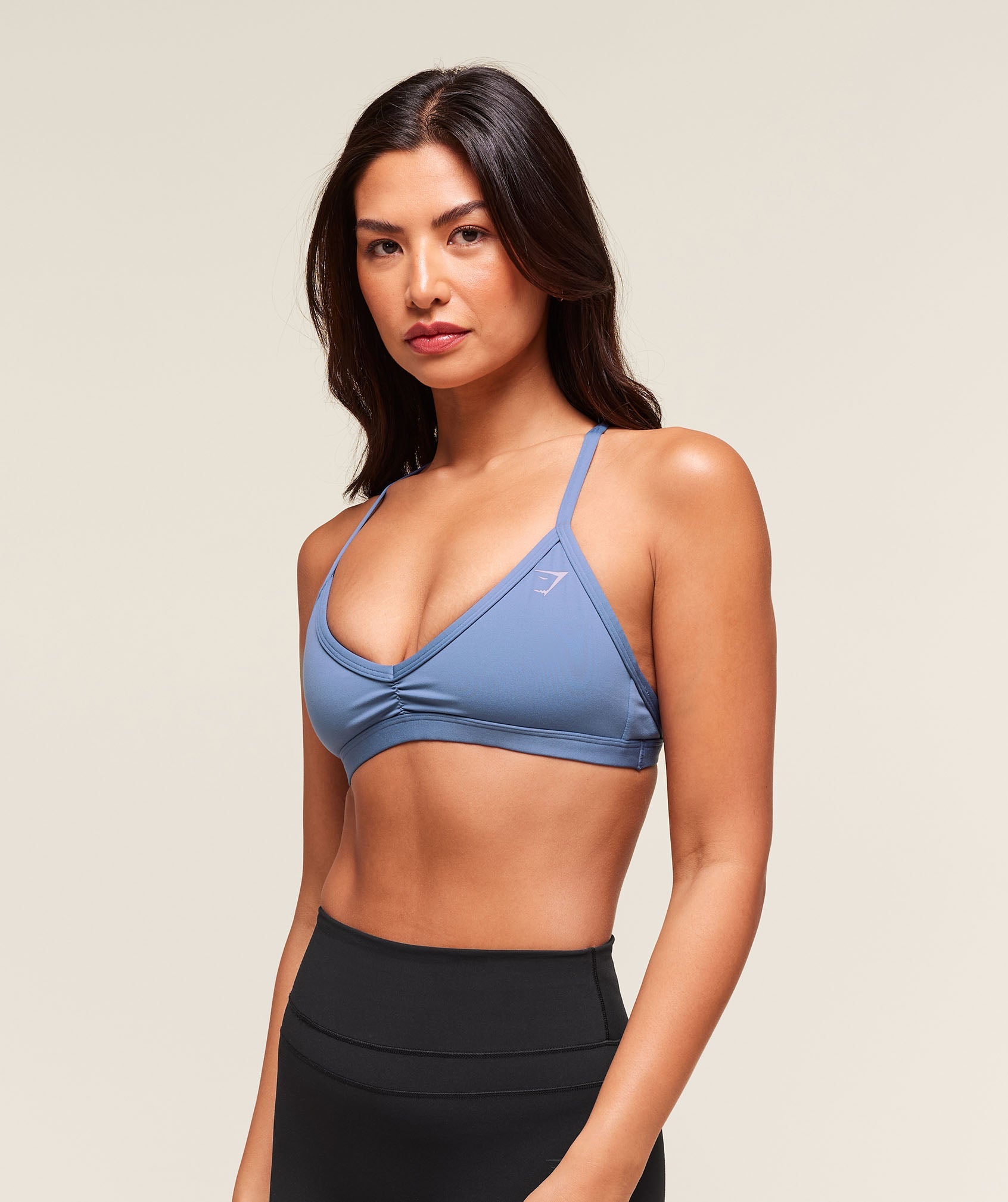 Minimal Sports Bra Worn Blue