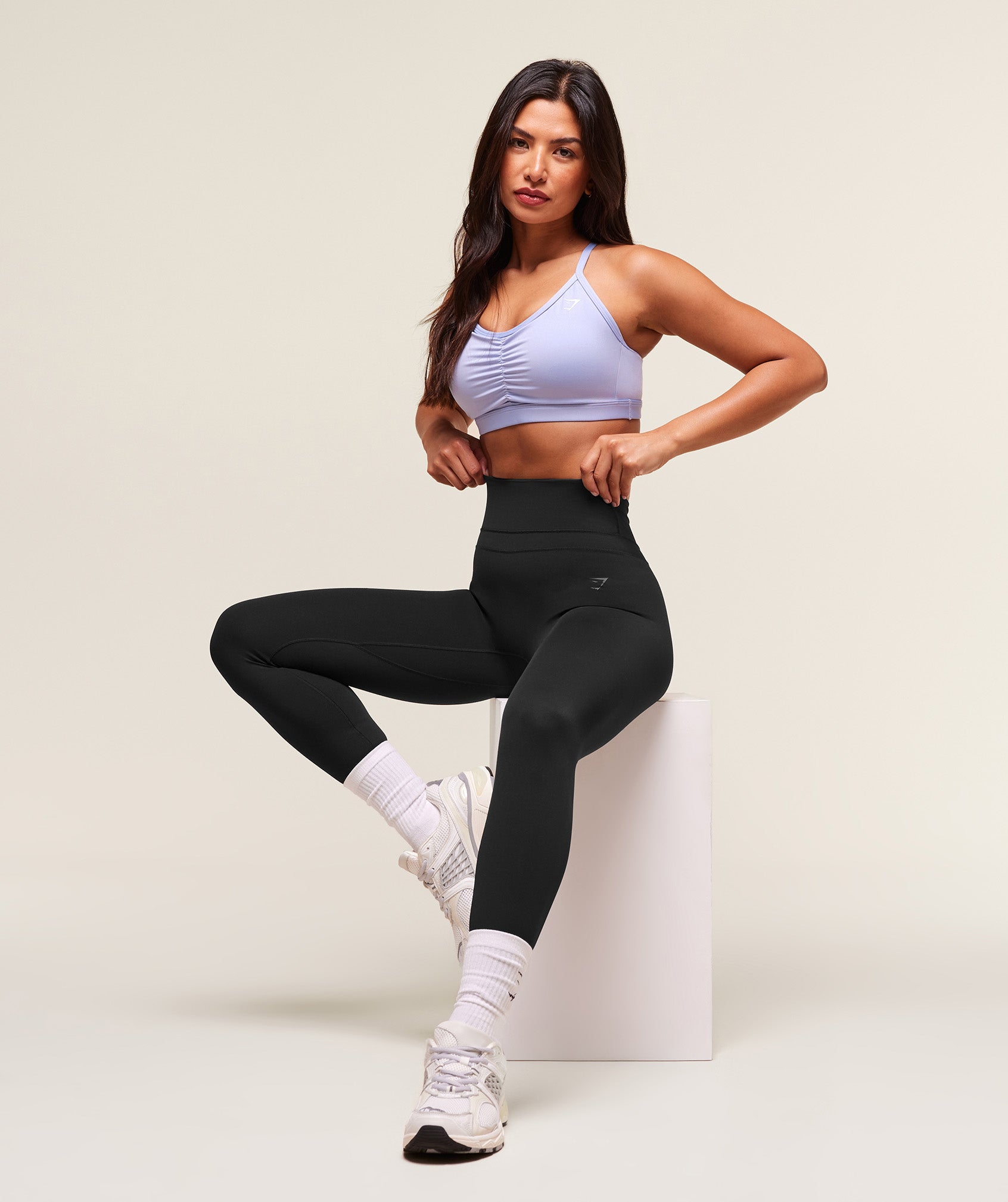 Ruched Sports Bra Peri Blue