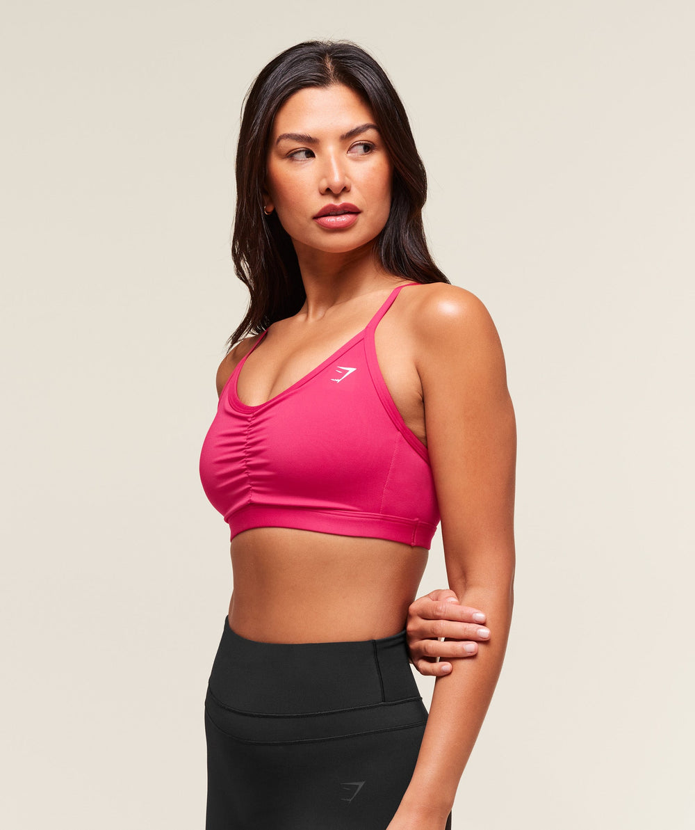 Ruched Sports Bra Build Pink