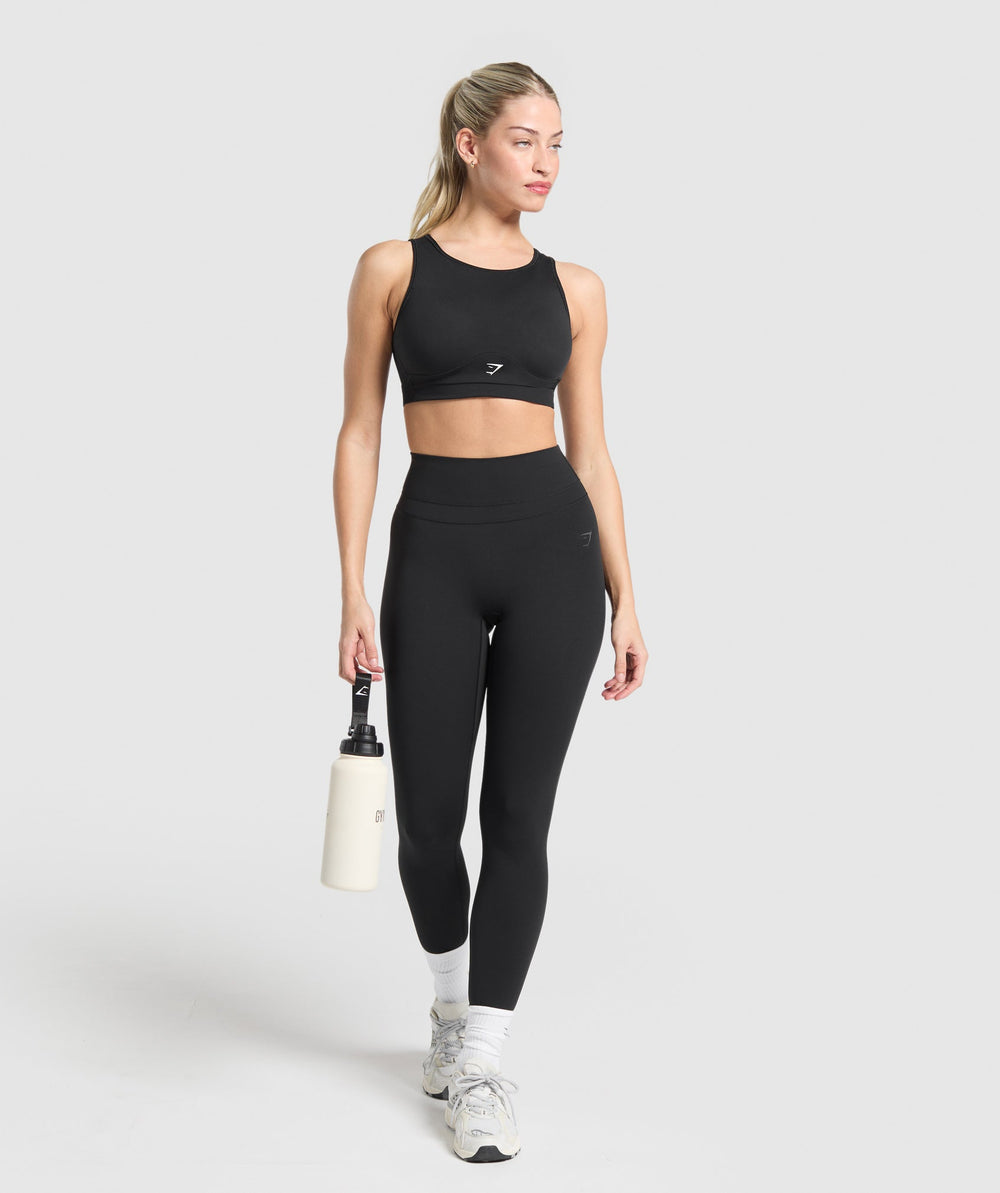 Mesh Back Sports Bra Black