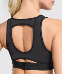 Mesh Back Sports Bra Black