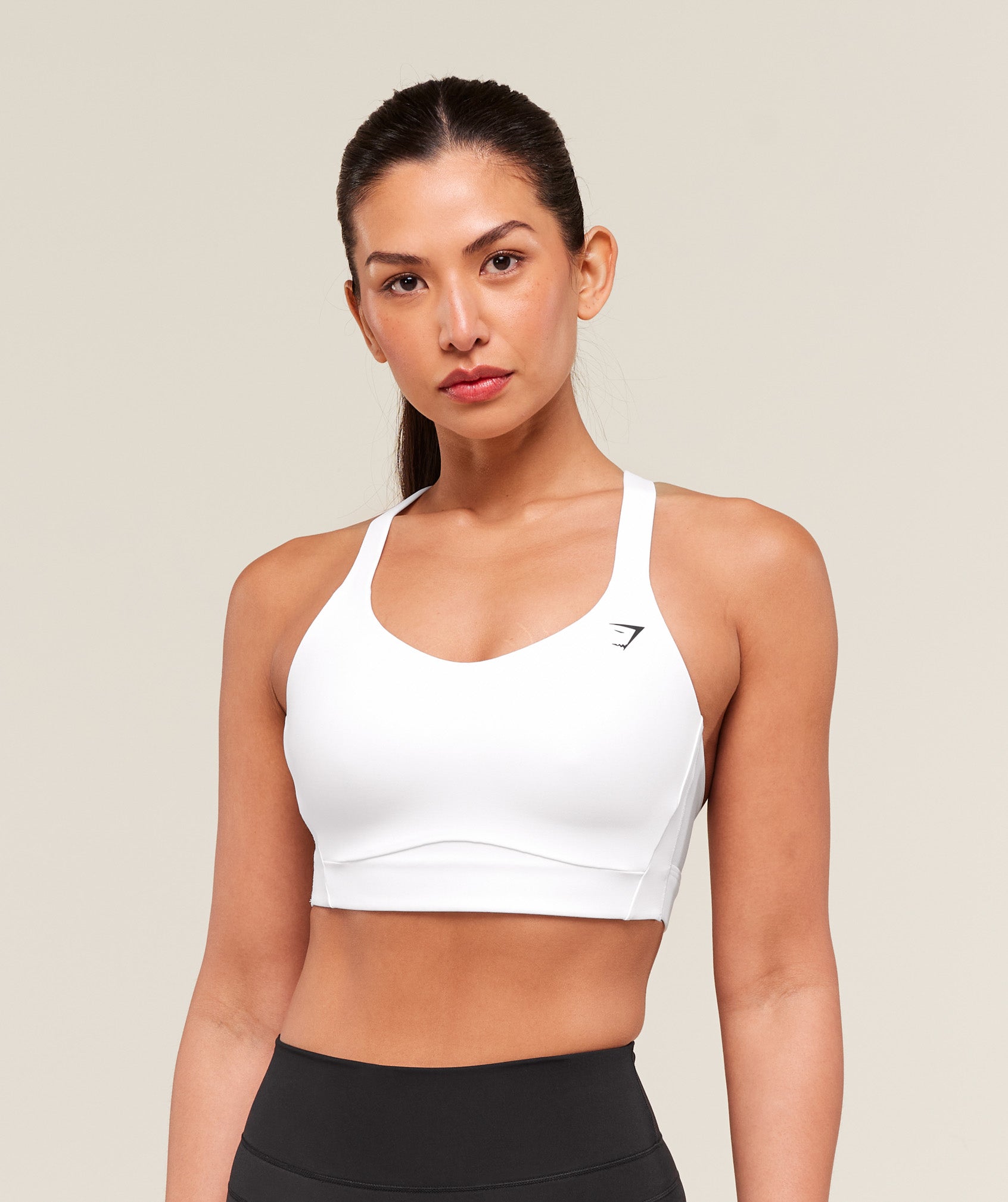 Crossover Strap High Support Sports Bra White