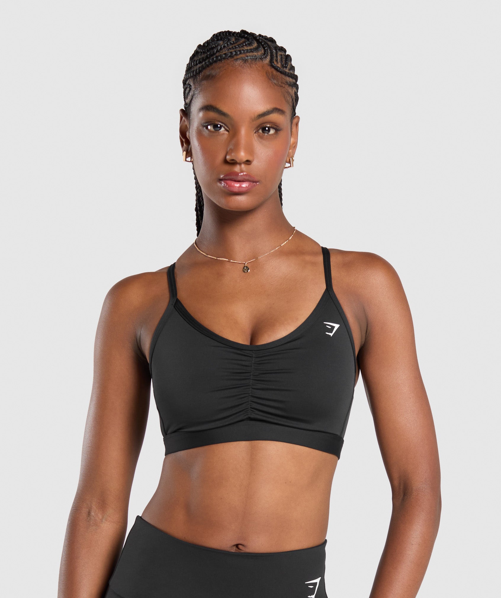 Ruched Sports Bra Black