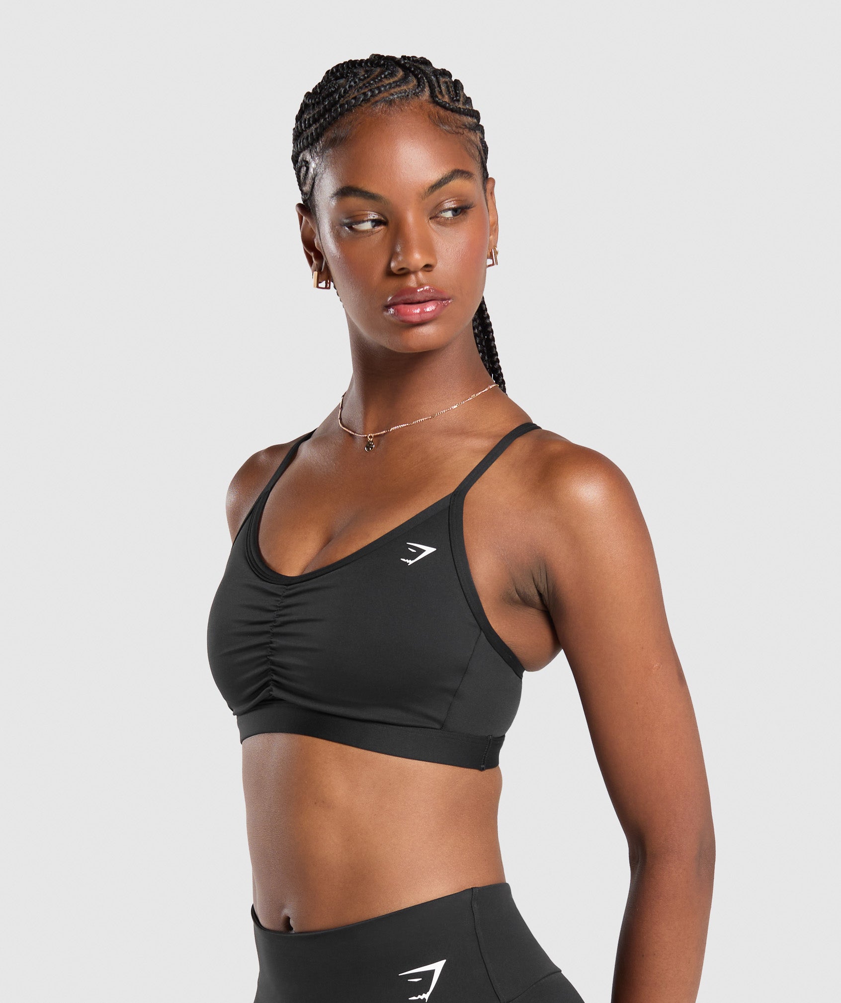 Ruched Sports Bra Black