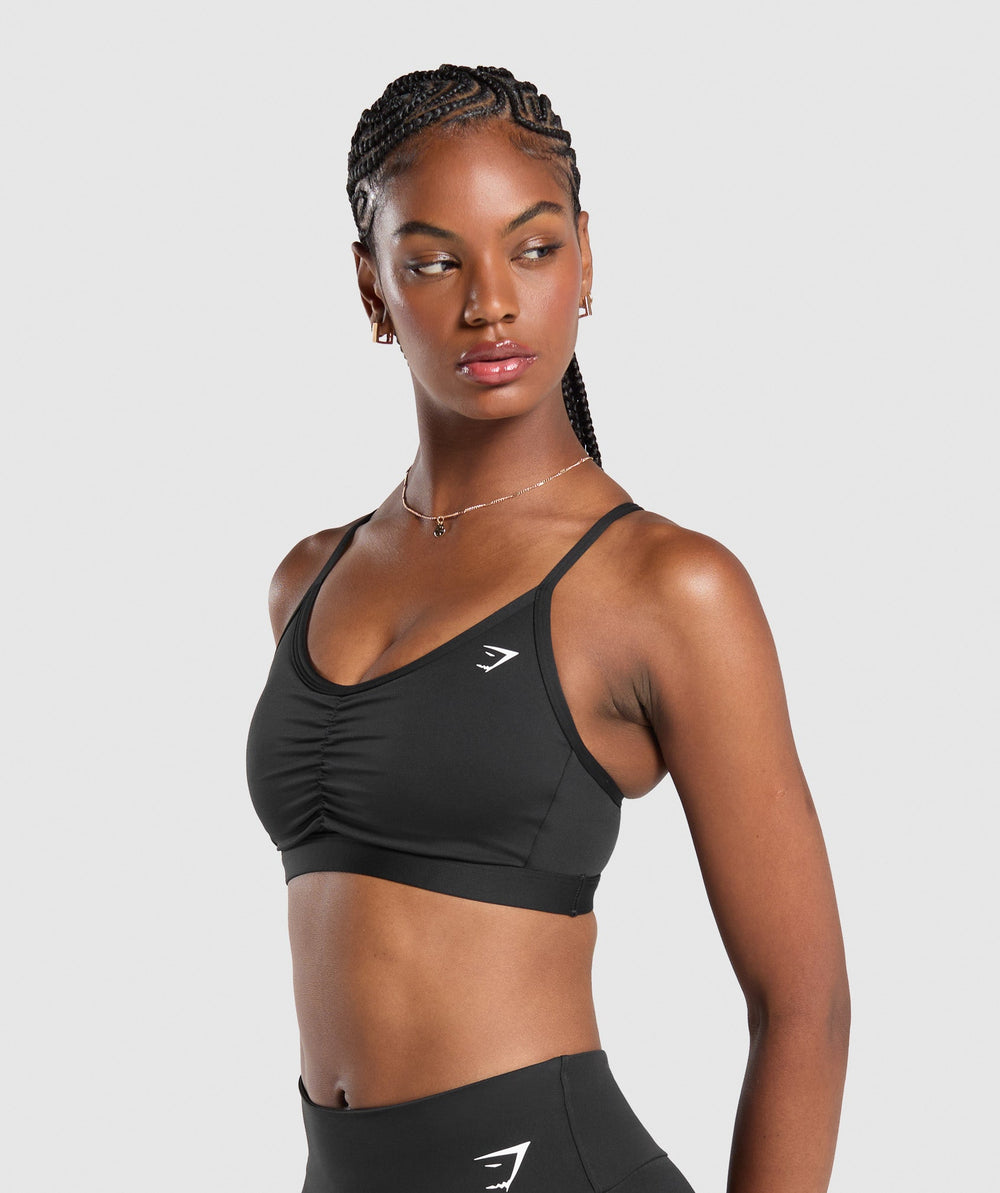 Ruched Sports Bra Black