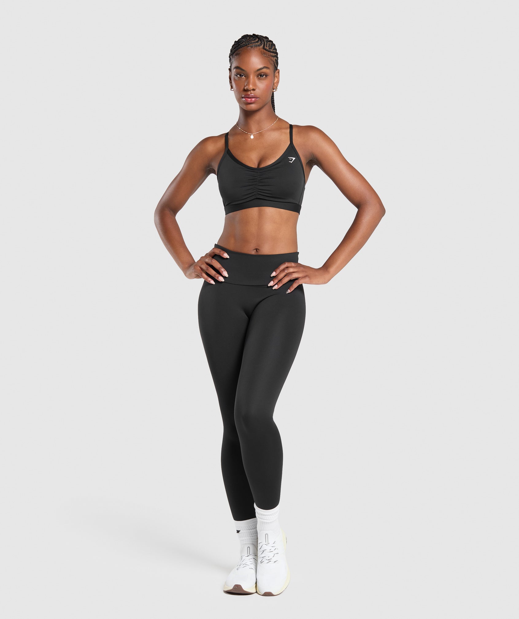 Ruched Sports Bra Black