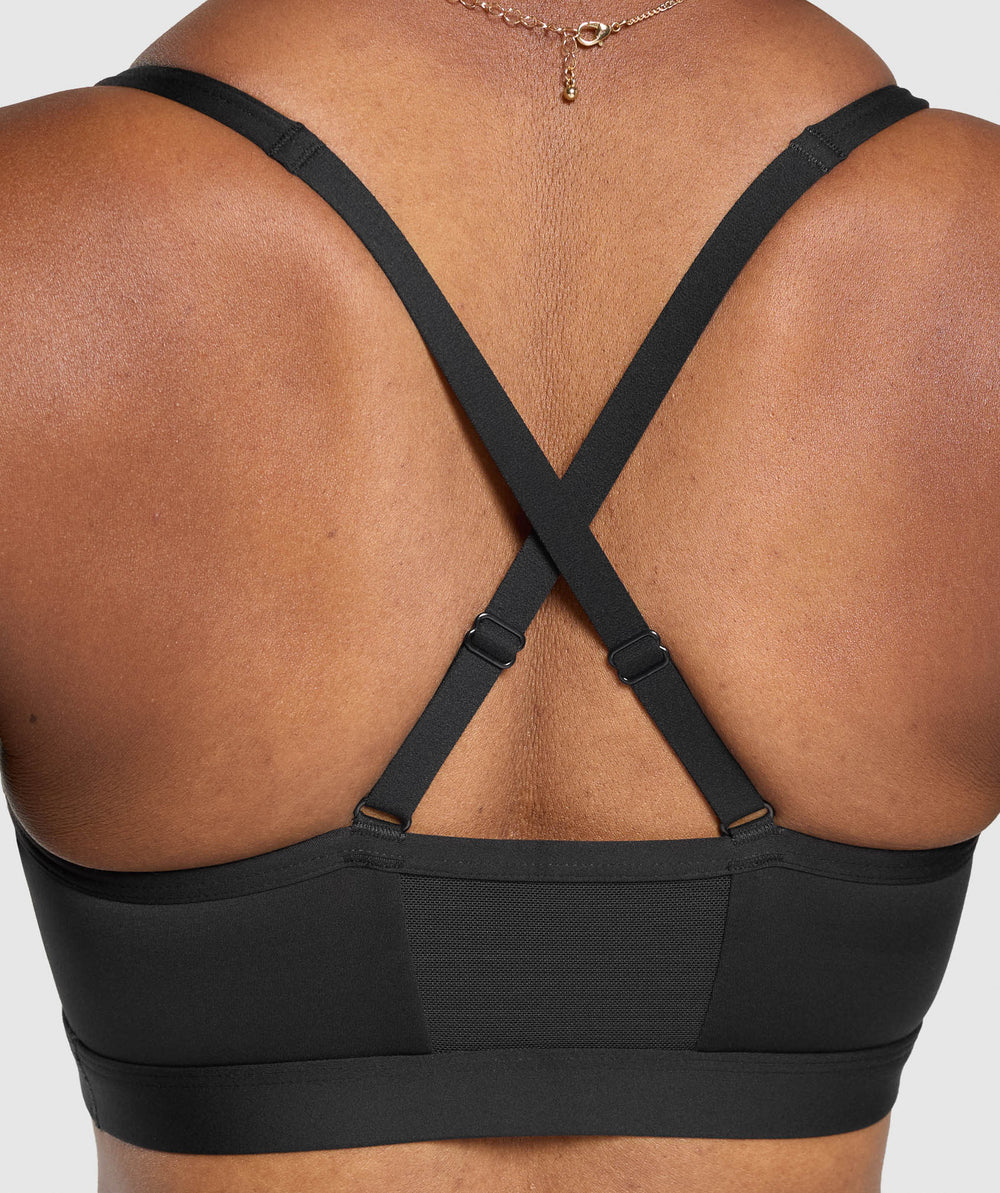 Ruched Sports Bra Black