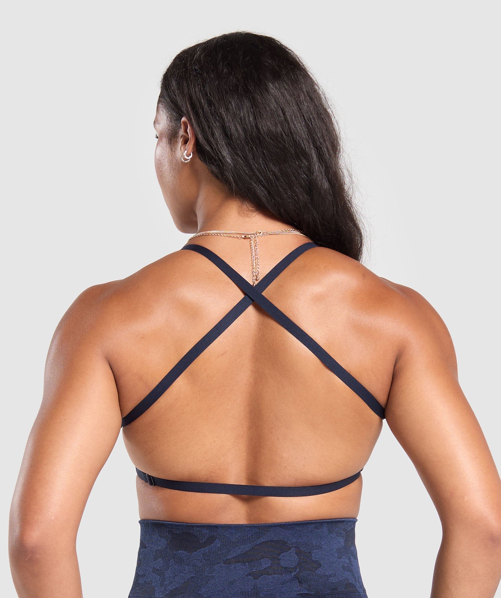 Adapt Camo Cross Back Sports Bra Midnight Blue/Ash Blue