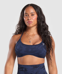 Adapt Camo Cross Back Sports Bra Midnight Blue/Ash Blue