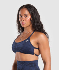 Adapt Camo Cross Back Sports Bra Midnight Blue/Ash Blue