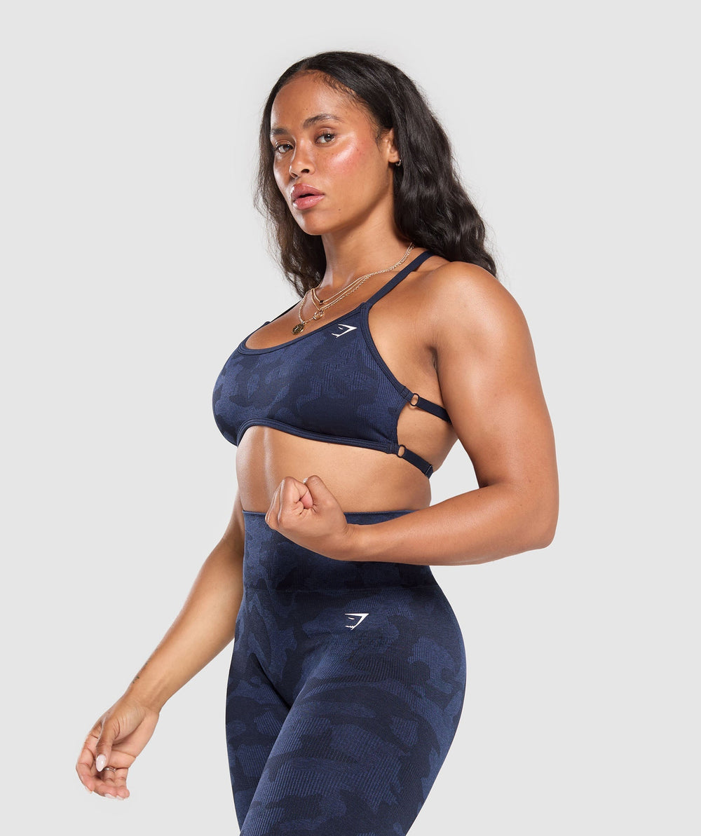 Adapt Camo Cross Back Sports Bra Midnight Blue/Ash Blue